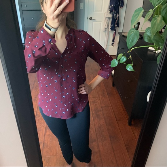 EUC Deep Red Medium Dynamite Blouse - Picture 4 of 9